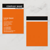 V Header Band - Schwarz mit Orange FF6600 Visitenkarte (Vorne/Hinten)