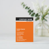 V Header Band - Schwarz mit Orange FF6600 Visitenkarte (Stehend Vorderseite)