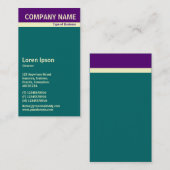 V Header Band - Tief Lila, Creme und Aquamarin Visitenkarte (Vorne/Hinten)