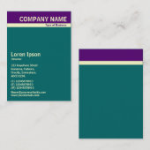 V Header Band - Tief Lila, Creme und Aquamarin Visitenkarte (Vorne/Hinten)