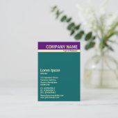 V Header Band - Tief Lila, Creme und Aquamarin Visitenkarte (Stehend Vorderseite)