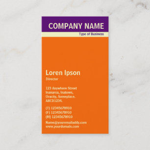V Header Band - Tief Lila, Creme und Orange Visitenkarte