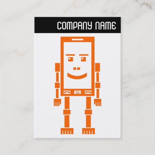 V Header - Robo Phone - Orange Visitenkarte (Vorderseite)