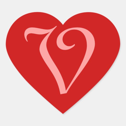 V Herz-Aufkleber (Vorderseite)