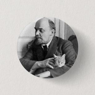 V.I. Lenin pets eine kleine Katze, 1 ¼ Zoll-runden Button