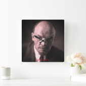 V.I. Lenin - sowjetischer Gewerkschaft-Chef - CCCP Quadratische Wanduhr (Zuhause)