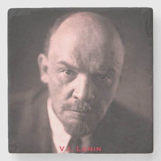 V.I. Lenin - sowjetischer Gewerkschaft-Chef - CCCP Steinuntersetzer (Vorderseite)