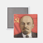 V.I. Lenin Square Magnet (Vorderseite/Rückseite)