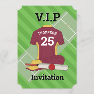 V.I.P Cricket (burg) Geburtstagspartei Einladung