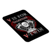 V is for Valentine, V-Twin Motorcycle. Biker Magnet (Rechte Seite)