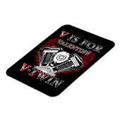 V is for Valentine, V-Twin Motorcycle. Biker Magnet (Linke Seite)