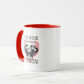 V is for Valentine, V-Twin Motorcycle. Biker Tasse (Vorderseite Links)