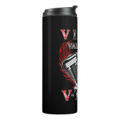 V is for Valentine, V-Twin Motorcycle. Biker Thermosbecher (Nach links gedreht)