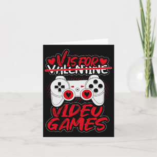 V is for Valentine Video Game Shirt Karte