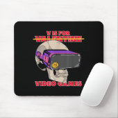 V is for (valentine) video games - Funny Gamer Gra Mousepad (Mit Mouse)