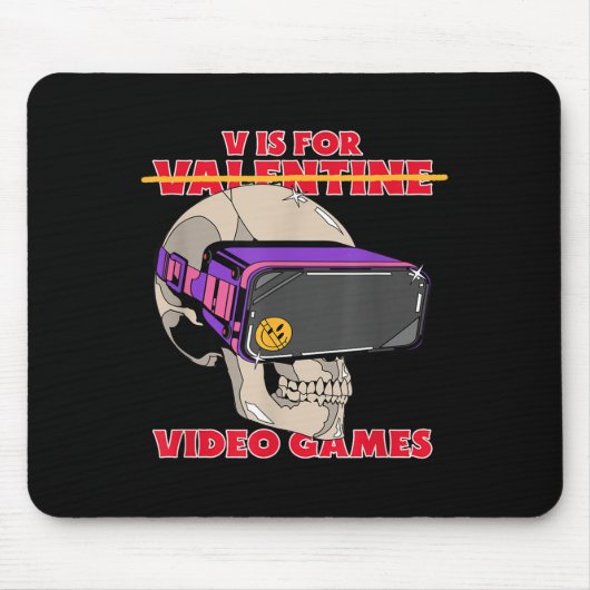 V is for (valentine) video games - Funny Gamer Gra Mousepad (Vorne)