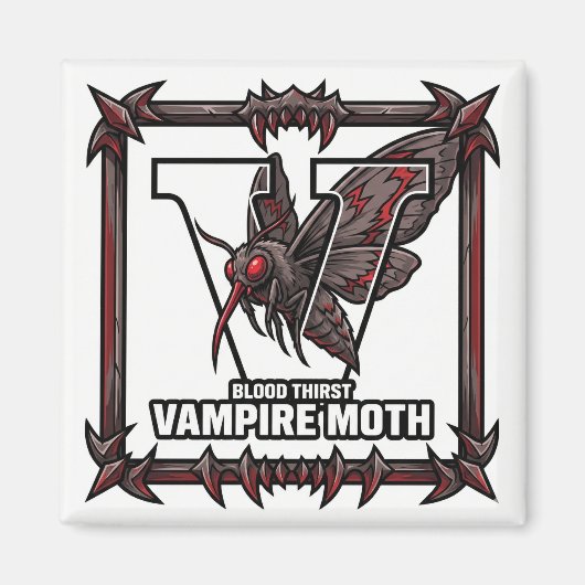 V is for Vampire Moth – GTA Style ABC Learning Magnet (Vorne)