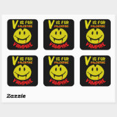 V IS FOR VAMPIRE witzige valentinische Geschenkide Quadratischer Aufkleber (Blatt)