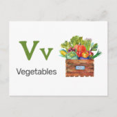 V is for Vegetables - Alphabet Flash Card Postkarte (Vorderseite)