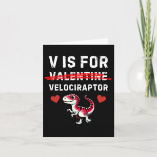 V is for Velociraptor Raptor Funny Dinosaur Boy Me Karte