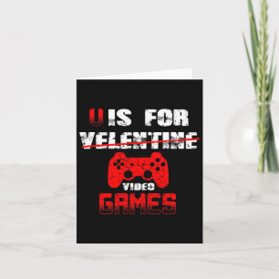 V is for video Games Boys Valentinstag Kids Son Karte
