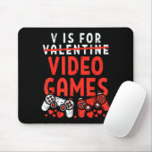 V Is For Video Games Funny Valentines Gamer Boy Me Mousepad (Mit Mouse)