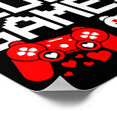 V Is For Video Games Funny Valentines Gamer Love  Poster (Ecke)