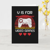 V is for Video Games Funny Valentines Gamer Men Karte (Gelbe Blume)