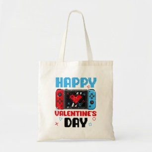 V is for video Games Funny Valentinstag Gamer Co Tragetasche