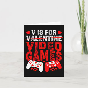 V is for video Games Funny Valentinstag Gamer Karte