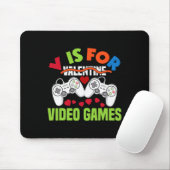 V is for video games Funny Video Game Lover Valent Mousepad (Mit Mouse)