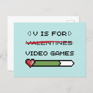 V is for Video Games Postkarte