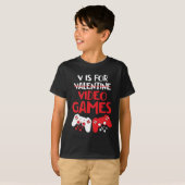 V is for Video Games Valentine Gamer Boy Kids Day T-Shirt (Vorne ganz)