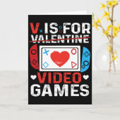 V Is For Video Games Valentine Gamer Valentines Da Karte (Gelbe Blume)