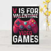 V Is For Video Games Valentine Gamer Valentines Da Karte (Gelbe Blume)