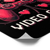 V Is For Video Games Valentine Gamer Valentines Da Poster (Ecke)