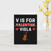 V is for Viola Funny Violist Music Valentine Karte (Gelbe Blume)