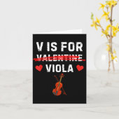 V Is For Viola Funny Violist Music Valentine  Karte (Gelbe Blume)