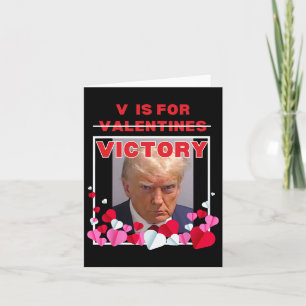 V ist für den Sieg lustig Trump Valentinstag 2025  Karte