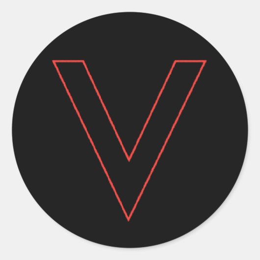 V ist für den Sieg Runder Aufkleber (Vorderseite)