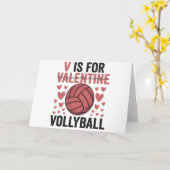 V ist für Valentine Funny Volleyball Sport Liebhab Karte (Gelbe Blume)