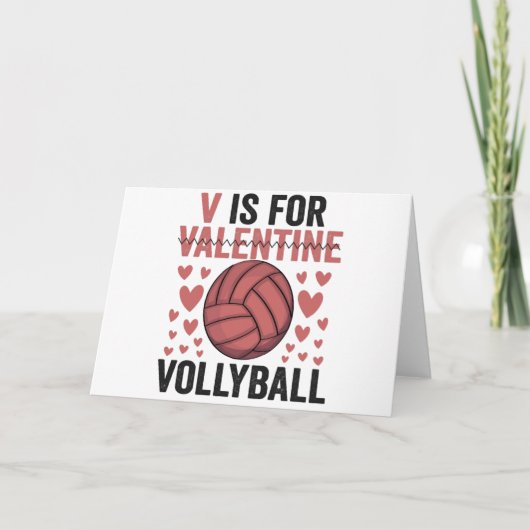 V ist für Valentine Funny Volleyball Sport Liebhab Karte (Vorderseite)