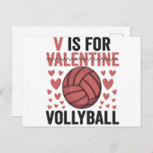 V ist für Valentine Funny Volleyball Sport Liebhab Postkarte (Vorne/Hinten)