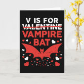 V ist für Vampire Bat Funny Valentine Karte (Gelbe Blume)