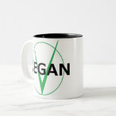 V ist für vegane coffie Schale Zweifarbige Tasse (Vorderseite Links)