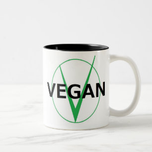 V ist für vegane coffie Schale Zweifarbige Tasse