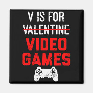 V ist für Video-Spiele Valentinstag Gamer Junge Mä Magnet