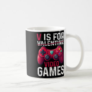 V ist für Video-Spiele Valentinstag Gamer Valentin Kaffeetasse
