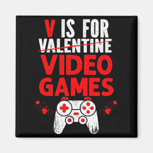 V ist für Video-Spiele Valentinstag lustiger Gamer Magnet