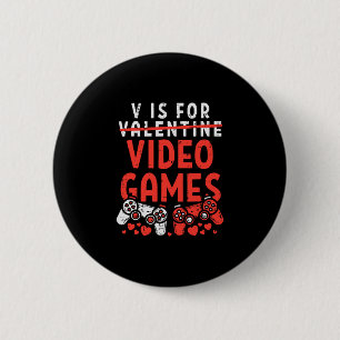 V ist für Videospiele Lustige Valentinskarten Game Button